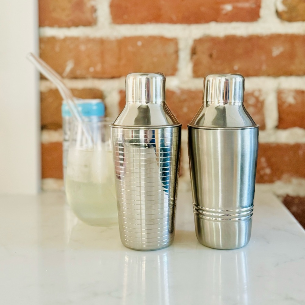 Cynthia Rowley Stainless Steel New York Barware Cocktail Shakers (Set of 2)